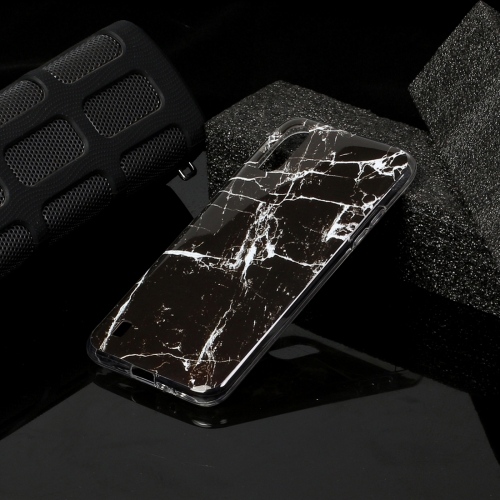 

For Galaxy A01 Marble Pattern Soft TPU Protective Case(Black)