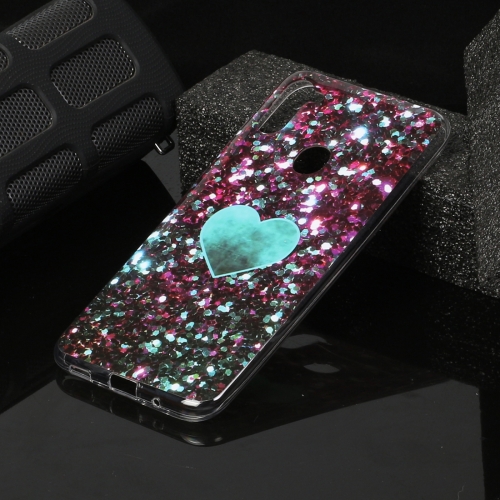 

For Galaxy A11 Marble Pattern Soft TPU Protective Case(Green Love)