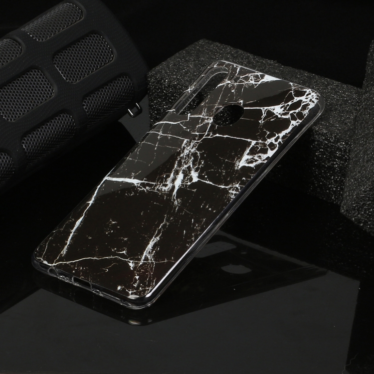 

For Galaxy A21 Marble Pattern Soft TPU Protective Case(Black)