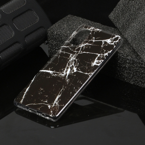 

For Galaxy A41 Marble Pattern Soft TPU Protective Case(Black)