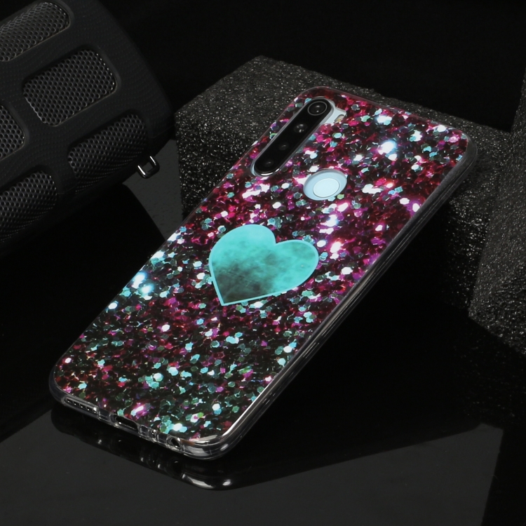 

For Xiaomi Redmi Note 8 Marble Pattern Soft TPU Protective Case(Green Love)