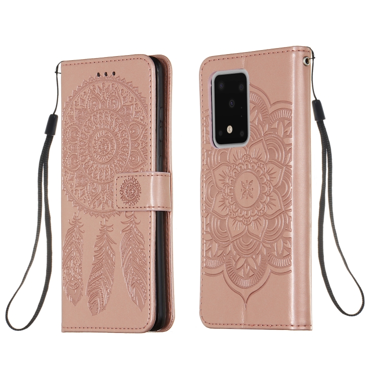 

For Galaxy S20 Ultra Dream Catcher Printing Horizontal Flip Leather Case with Holder & Card Slots & Wallet & Lanyard(Rose Gold)