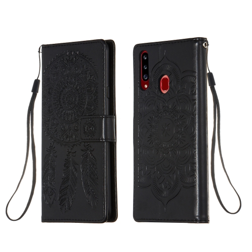 

For Galaxy A20s Dream Catcher Printing Horizontal Flip Leather Case with Holder & Card Slots & Wallet & Lanyard(Black)