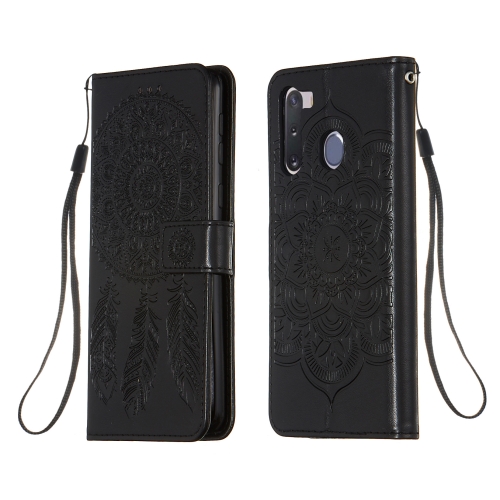 

For Galaxy A21 Dream Catcher Printing Horizontal Flip Leather Case with Holder & Card Slots & Wallet & Lanyard(Black)