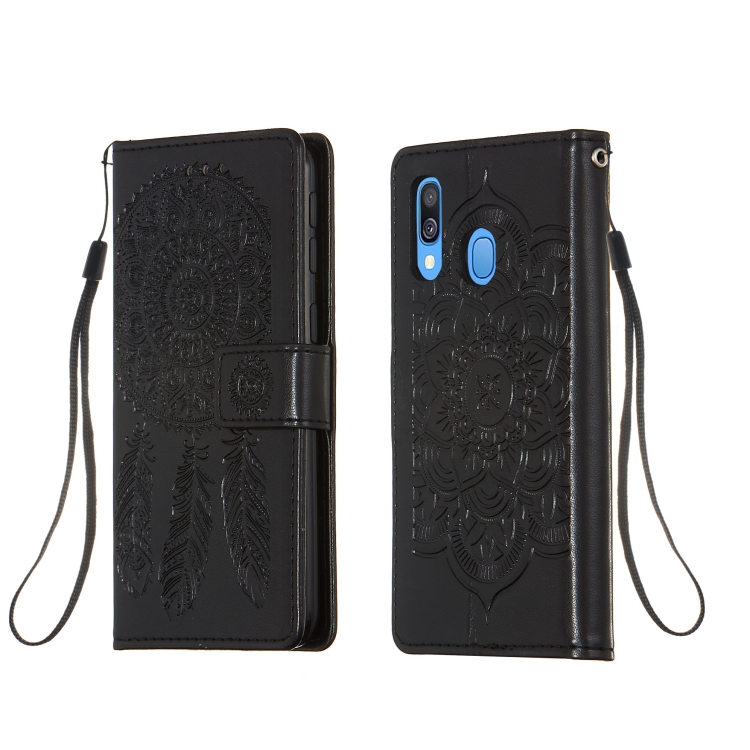 

For Galaxy A40 Dream Catcher Printing Horizontal Flip Leather Case with Holder & Card Slots & Wallet & Lanyard(Black)