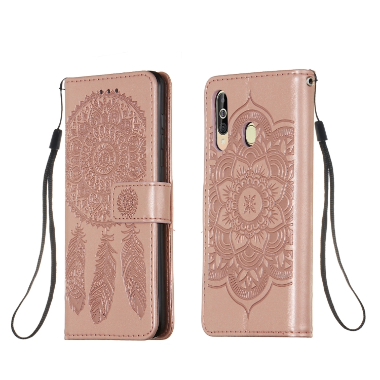 

For Galaxy A60 Dream Catcher Printing Horizontal Flip Leather Case with Holder & Card Slots & Wallet & Lanyard(Rose Gold)
