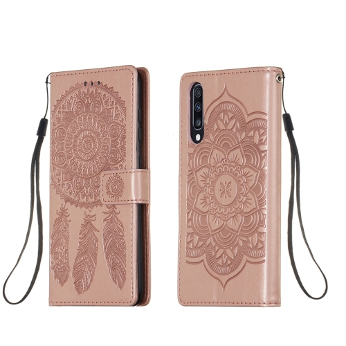 

For Galaxy A70 Dream Catcher Printing Horizontal Flip Leather Case with Holder & Card Slots & Wallet & Lanyard(Rose Gold)