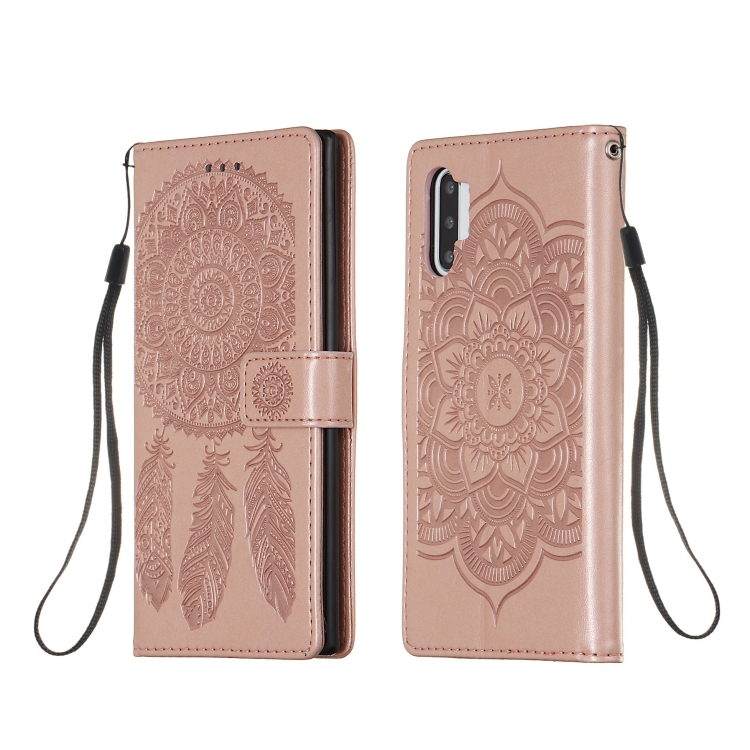 

For Galaxy Note 10 Plus Dream Catcher Printing Horizontal Flip Leather Case with Holder & Card Slots & Wallet & Lanyard(Rose Gold)