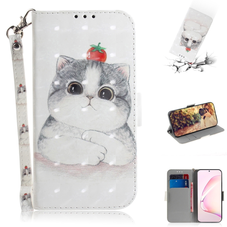 

For Galaxy S10 Lite / A91 3D Painting Horizontal Flip Leather Case with Holder & Card Slot & Wallet & Lanyard(Cute cat)