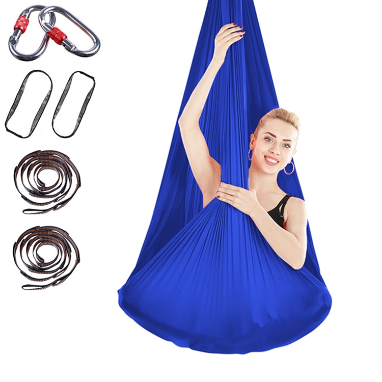 

Indoor Anti-gravity Yoga Knot-free Aerial Yoga Hammock with Buckle / Extension Strap, Size: 400x280cm(Royal Blue)
