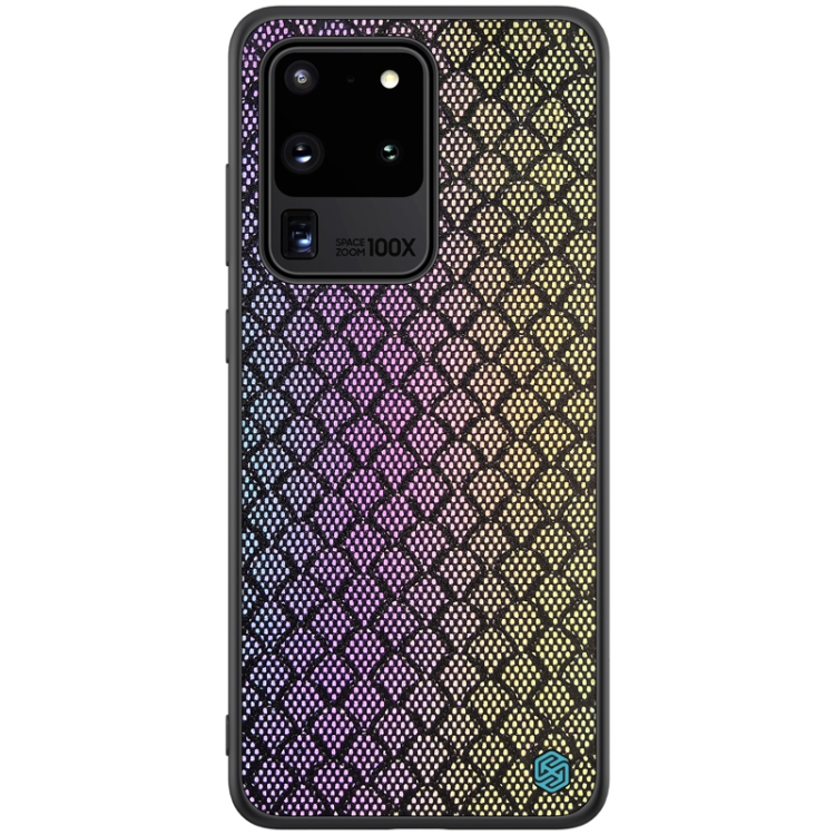 

For Galaxy S20 Ultra / S20 Ultra 5G NILLKIN Glorious Series TPU + PC 3D Geometric Texture Reflective Mobile Phone Protective Case(Rainbow Light)