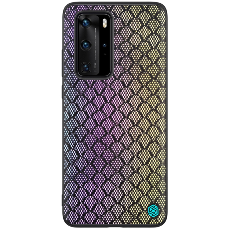 

For Huawei P40 Pro NILLKIN Glorious Series TPU + PC 3D Geometric Texture Reflective Mobile Phone Protective Case(Rainbow Light)