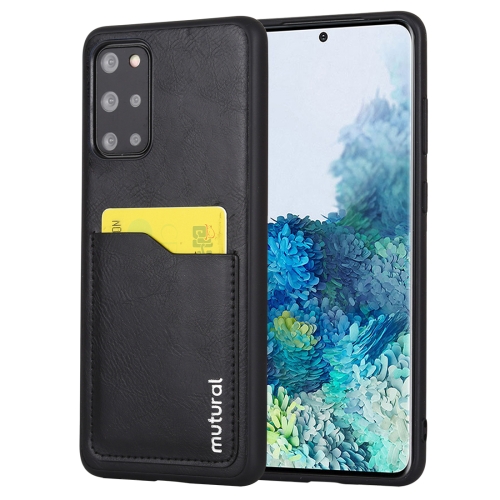 

For Galaxy S20 Plus Mutural TPU + PU+ PC Protective Case with Card Slot(Black)
