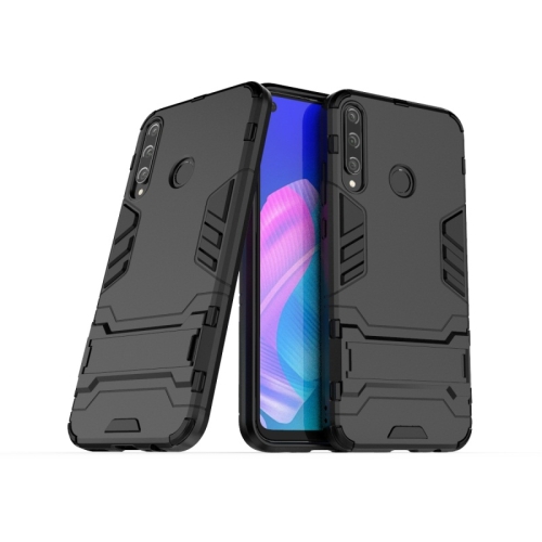 

For Huawei Y7p / P40 Lite E Shockproof PC + TPU with Holder(Black)