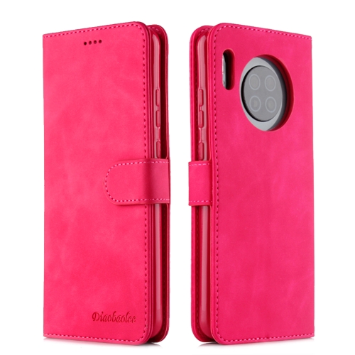 

For Huawei Mate 30 Diaobaolee Pure Fresh Grain Horizontal Flip Leather Case with Holder & Card Slots(Red)