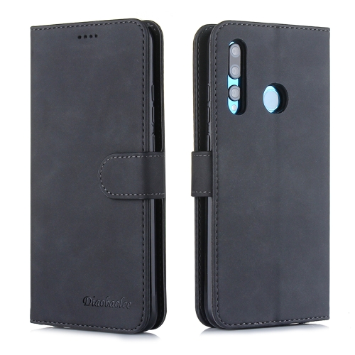 

For Huawei Honor 20 Lite Diaobaolee Pure Fresh Grain Horizontal Flip Leather Case with Holder & Card Slots(Black)
