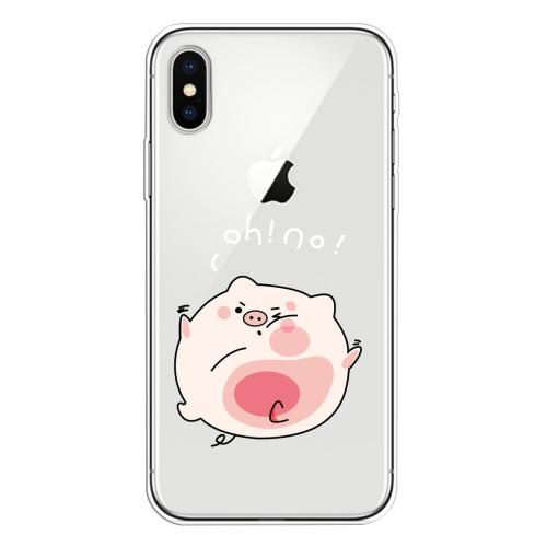 

For iPhone XS Lucency Painted TPU Protective(Hit The Face Pig)