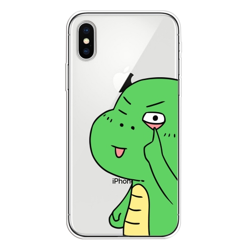 

For iPhone XS Max Lucency Painted TPU Protective(Funny Dinosaur)