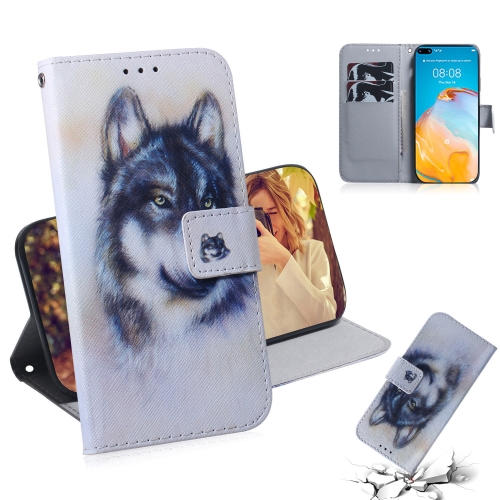 

For Huawei P40 3D Colored Drawing Horizontal Flip Leather Case with Holder & Card Slot & Wallet(Wolf)