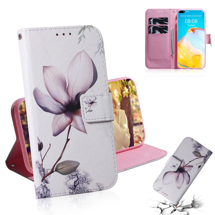 

For Huawei P40 3D Colored Drawing Horizontal Flip Leather Case with Holder & Card Slot & Wallet(Magnolia)