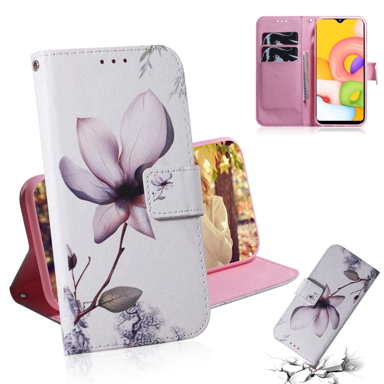 

For Galaxy A01 3D Colored Drawing Horizontal Flip Leather Case with Holder & Card Slot & Wallet(Magnolia)