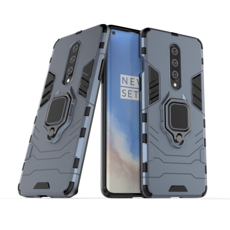 

For OnePlus 8 PC + TPU Shockproof Protective Case with Magnetic Ring Holder(Navy Blue)