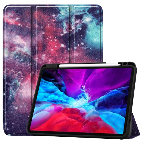 

For iPad Pro 12.9 inch 2020 Painted TPU Horizontal Flip Leather Case with Holder & Sleep / Wake-up Function & Pen Slot(Milky Way Nebula)