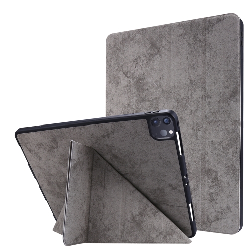 

For iPad Pro 11 inch 2020 Marble Style Cloth Texture Horizontal Deformation Flip Leather Case with Holder & Pen Slot(Grey)