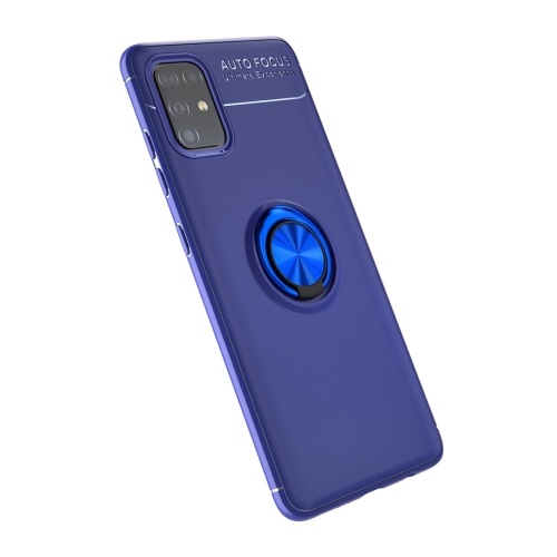 

For Galaxy A51 Lenuo Shockproof TPU Protective Case with Invisible Holder(Blue)