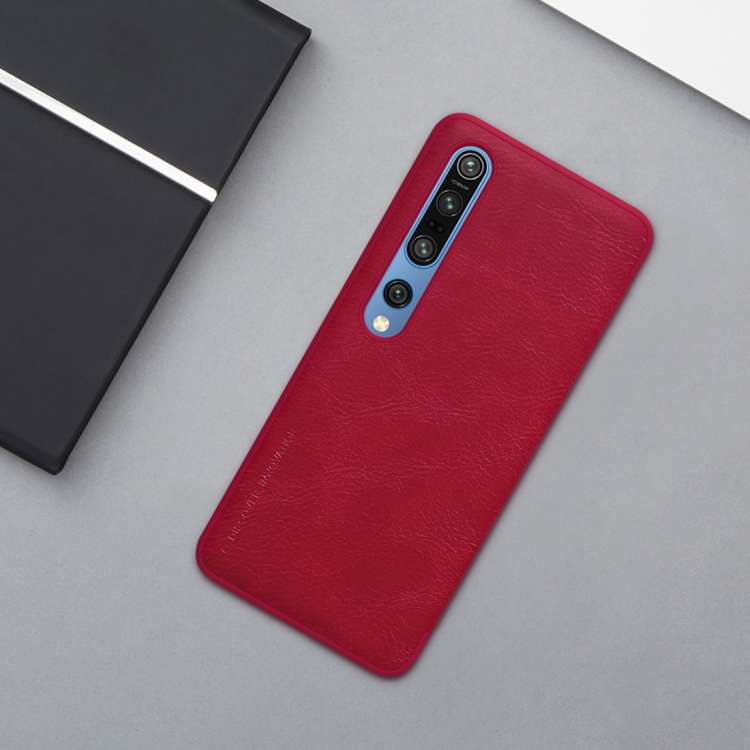 

For Xiaomi Mi 10 5G/Mi 10 Pro 5G NILLKIN QIN Series Crazy Horse Texture Horizontal Flip Leather Case with Card Slot(Red)