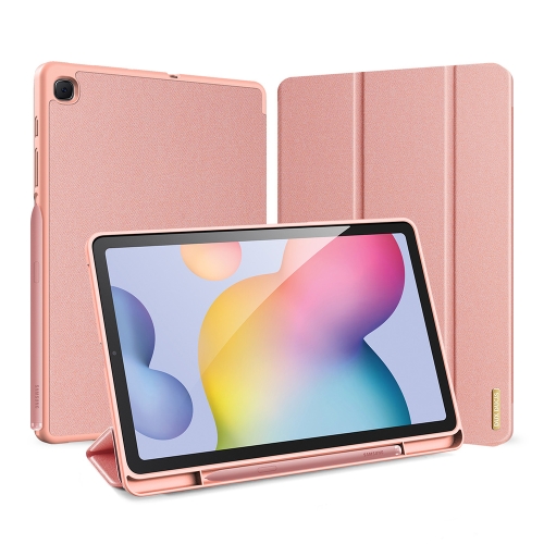 

For Galaxy Tab S6 Lite 10.4 inch DUX DUCIS Domo Series Horizontal Flip Magnetic PU Leather Case with Three-folding Holder & Pen Slot(Pink)