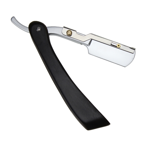 

H-27 Men Black Wooden Handle Replaceable Blade Manual Folding Shaving Razor(Ship Type Axe Knife Holder)