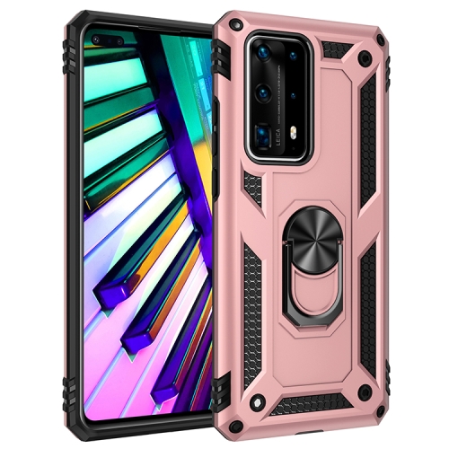 

For Huawei P40 Pro Shockproof TPU + PC Protective Case with 360 Degree Rotating Holder(Rose Gold)