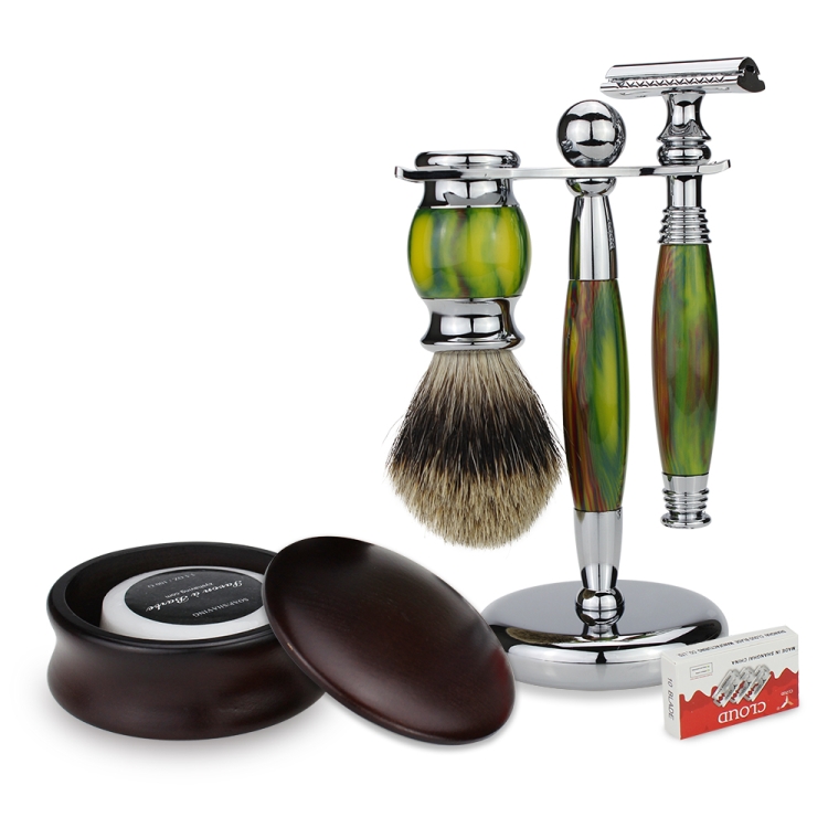 

FK-2U Men Manual Shaving Razor Kit with Shaving Brush / Bowl / Soap / Brush Stand / Blades