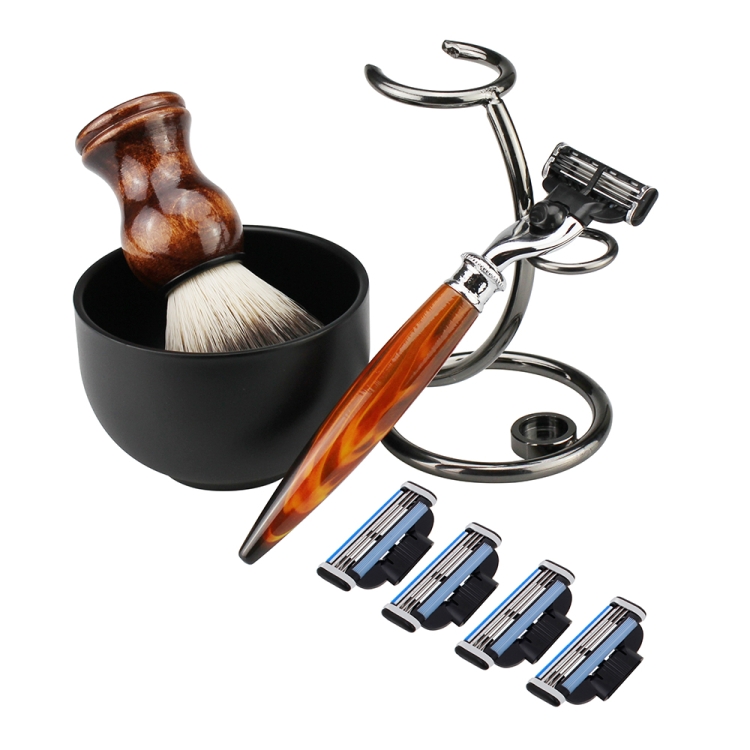 

FK-14 Men Manual Shaving Razor Kit with Shaving Brush / Bowl / Brush Stand / Blades