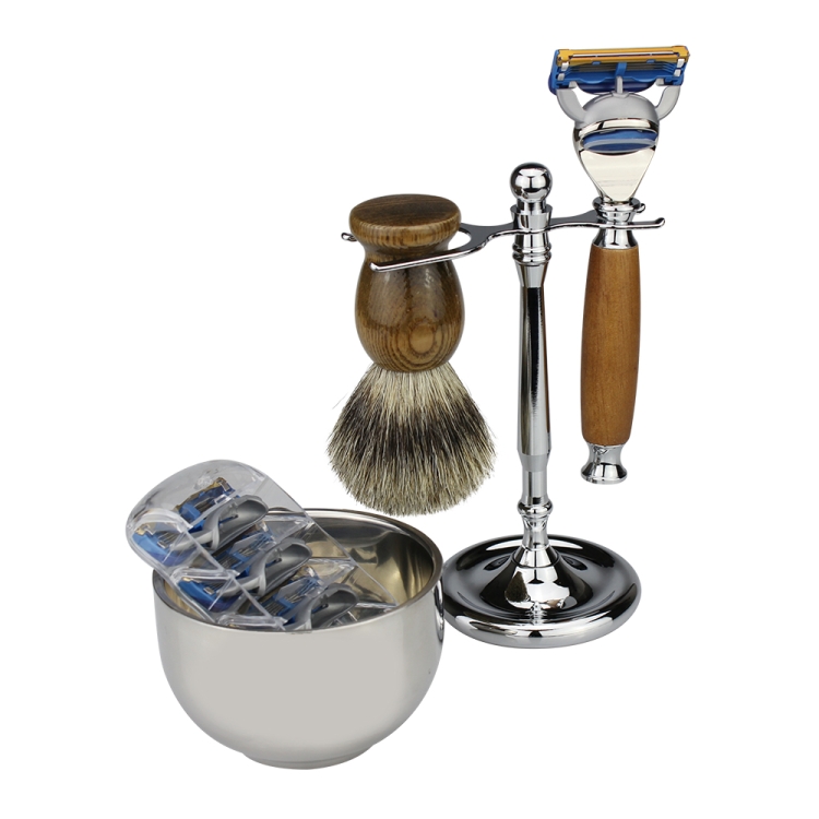 

FK-18 Men Manual Shaving Razor Kit with Shaving Brush / Bowl / Brush Stand / Blades