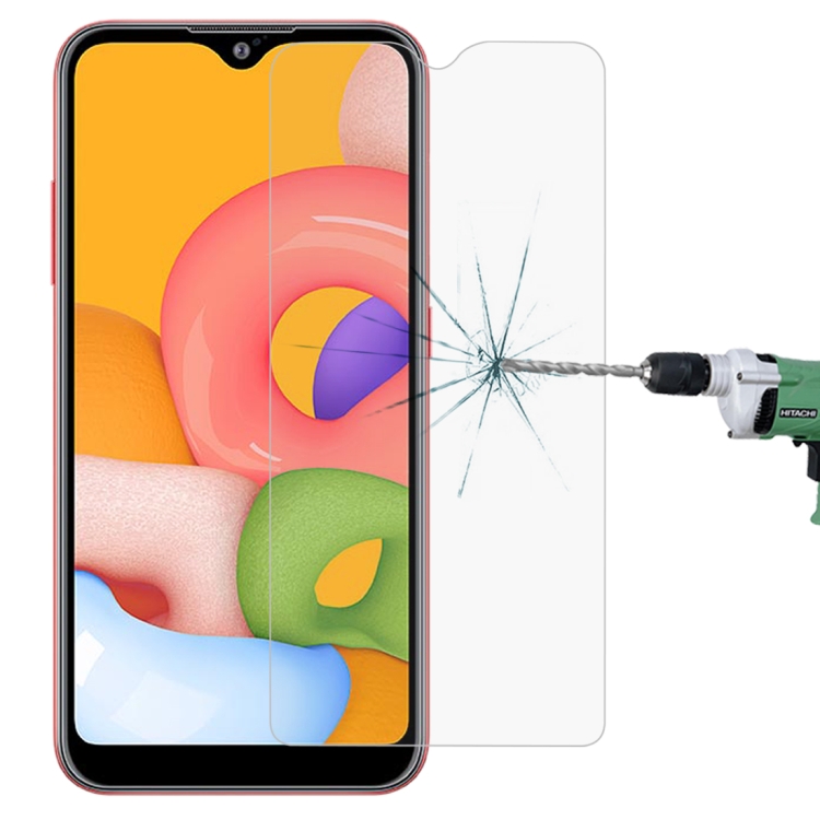 

For Galaxy A01 0.26mm 9H 2.5D Explosion-proof Non-full Screen Tempered Glass Film