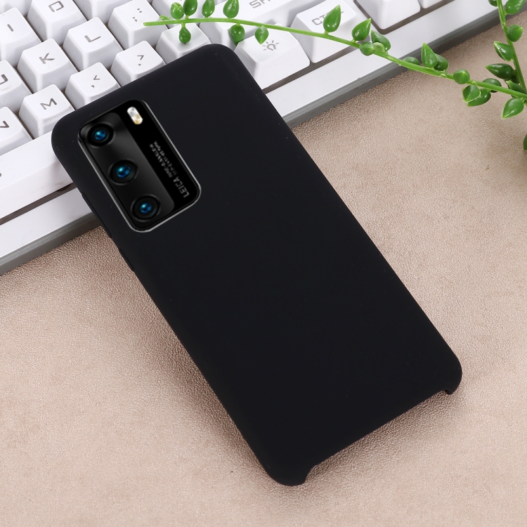 

For Huawei P40 Pro Solid Color Liquid Silicone Shockproof Coverage Protective Case(Black)