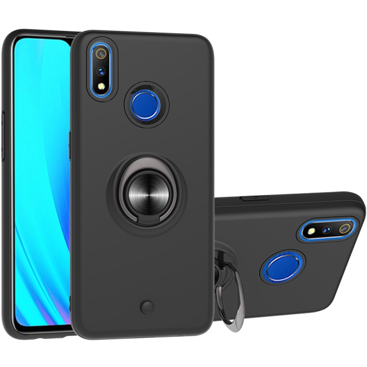 

For OPPO Realme 3 Pro 2 In 1 PC + TPU Protective Case with 360 Degrees Rotating Ring Holder(Black)