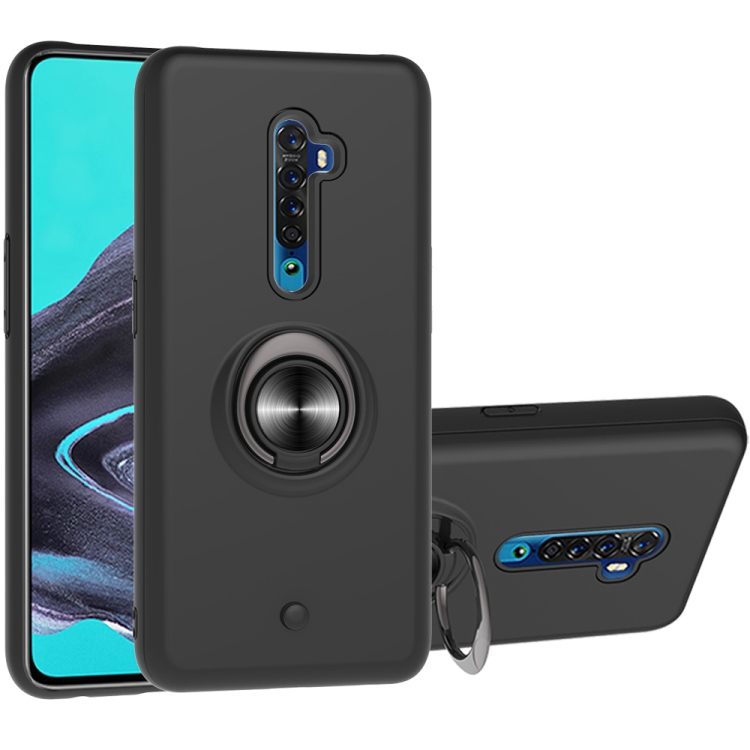 

For OPPO Reno2 2 In 1 PC + TPU Protective Case with 360 Degrees Rotating Ring Holder(Black)