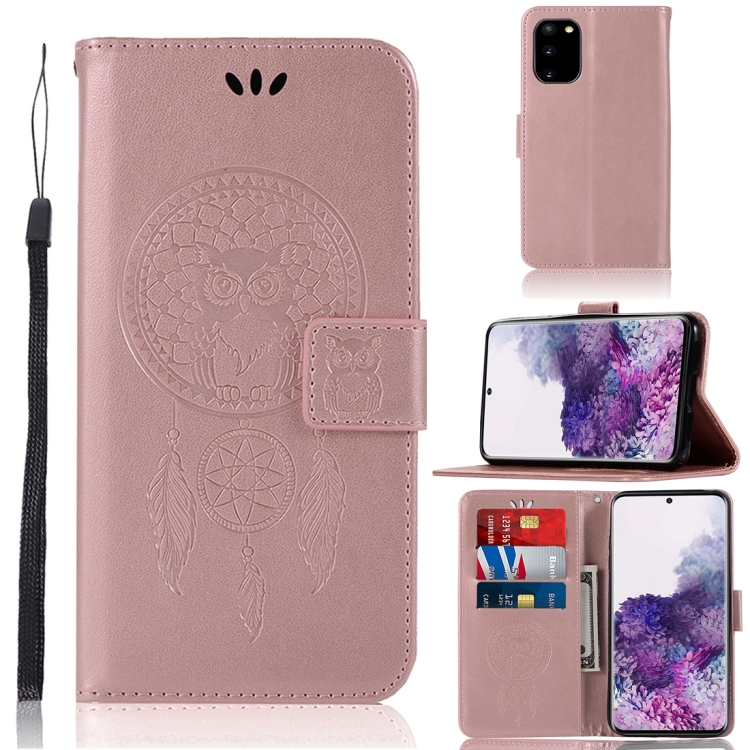 

For Galaxy S20+ Wind Chime Owl Embossing Pattern Horizontal Flip Leather Case with Holder & Card Slots & Wallet(Rose Red)