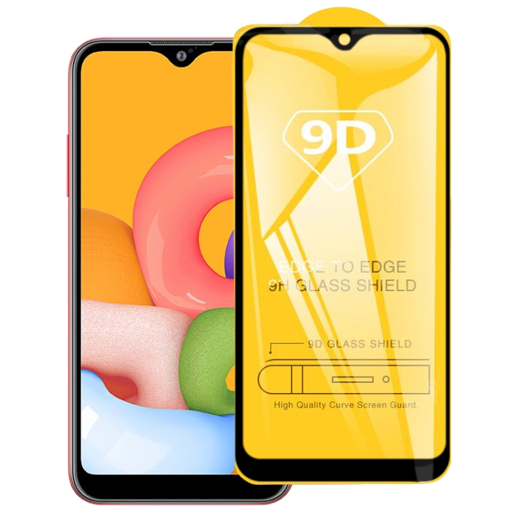 

For Galaxy A01 9D Full Glue Full Screen Tempered Glass Film