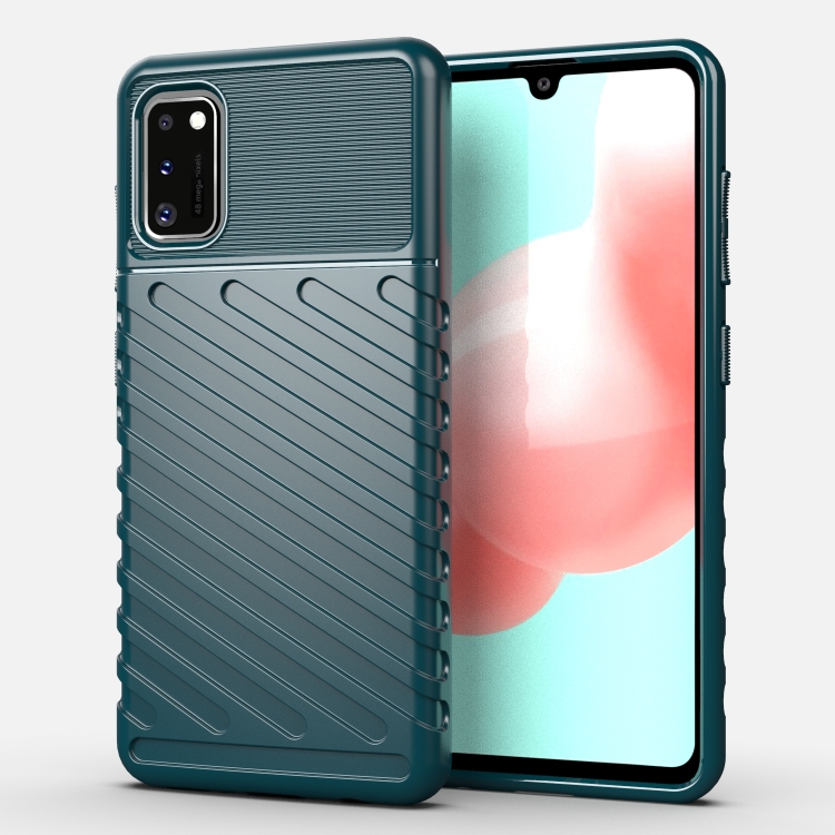 

For Galaxy A41 Thunderbolt Shockproof TPU Soft Case(Dark Green)