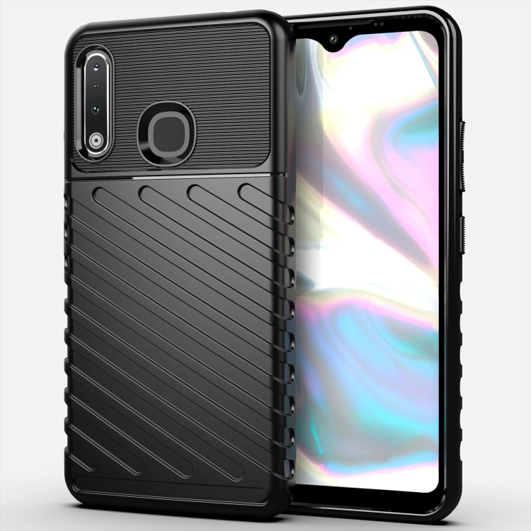 

For Galaxy A70e Thunderbolt Shockproof TPU Soft Case(Black)
