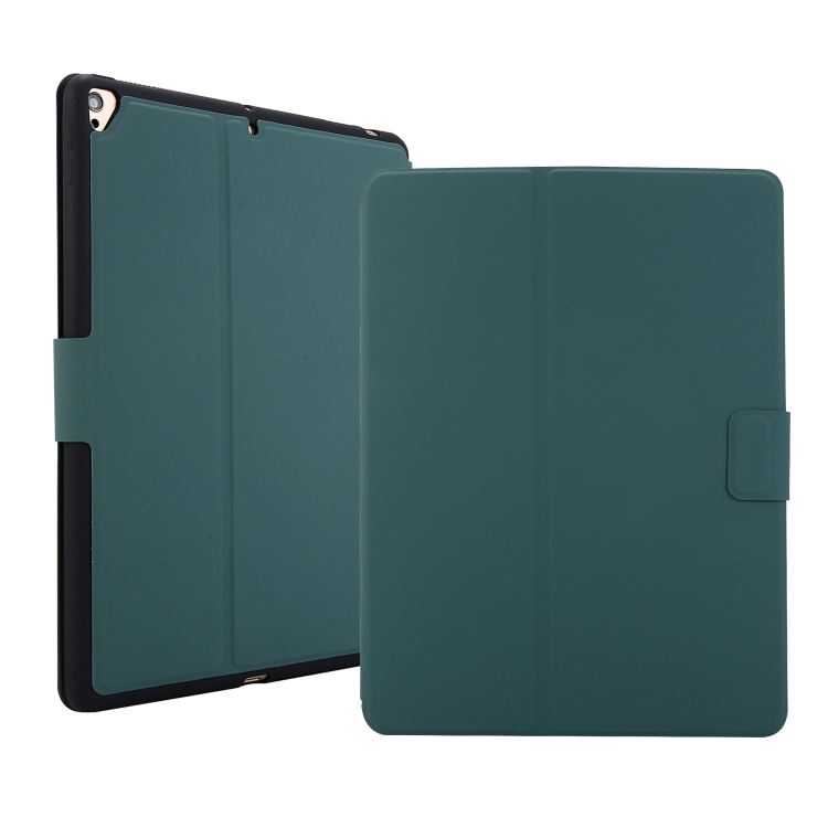 

For iPad 9.7 (2018) / (2017) Electric Pressed Texture Horizontal Flip Leather Case with Holder & Pen Slot(Dark Green)