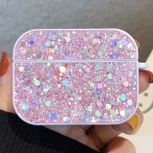 

For AirPods Pro Glitter Sequins Wireless Earphone Protective Case(Pink)