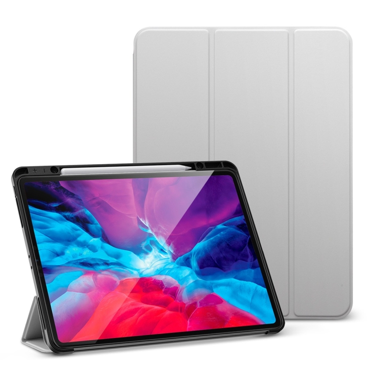 

For iPad Pro 12.9 (2020) ESR Rebound Series TPU Horizontal Flip Leather Case with Holder & Sleep / Wake-up Function & Pen Slot(Silver Grey)