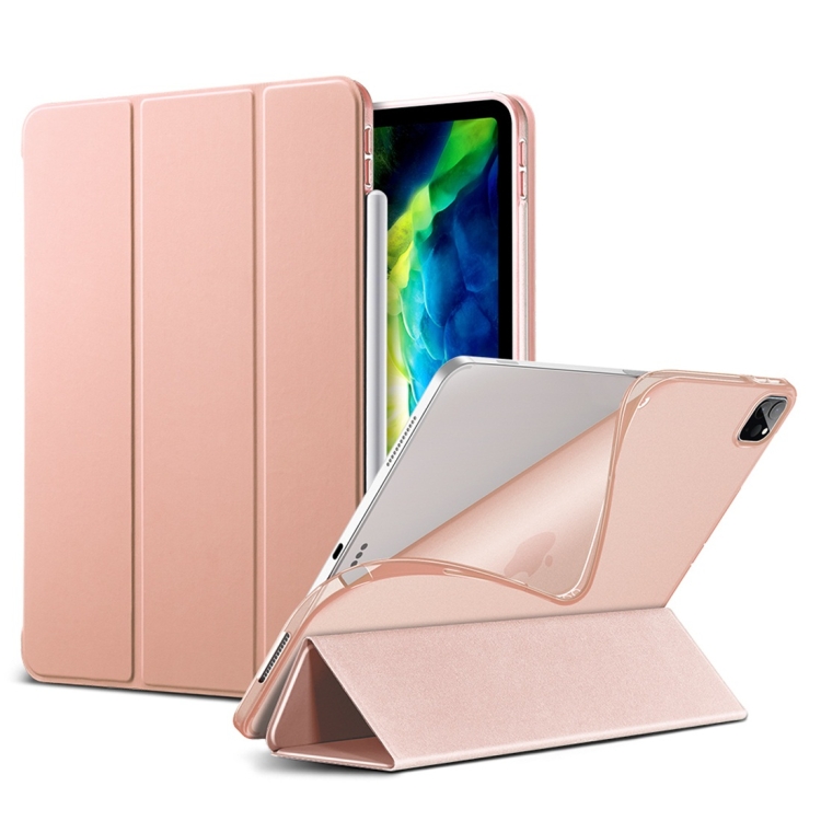 

For iPad Pro 11 (2020) ESR Rebound Serie Slim TPU Horizontal Flip Leather Case with Holder & Sleep / Wake-up Function(Rose Gold)