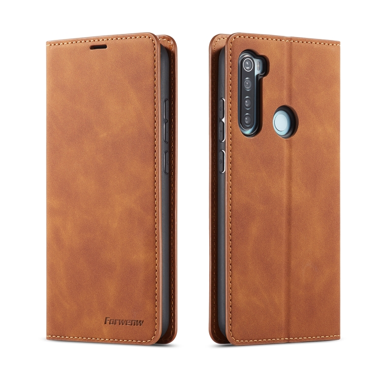 

For Xiaomi Redmi Note 8 Forwenw Dream Series Oil Edge Strong Magnetism Horizontal Flip Leather Case with Holder & Card Slots & Wallet & Photo Frame(Brown)