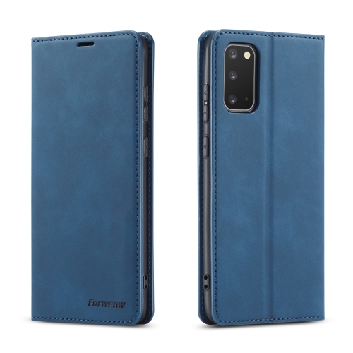 

For Galaxy S20 Forwenw Dream Series Oil Edge Strong Magnetism Horizontal Flip Leather Case with Holder & Card Slots & Wallet & Photo Frame(Blue)